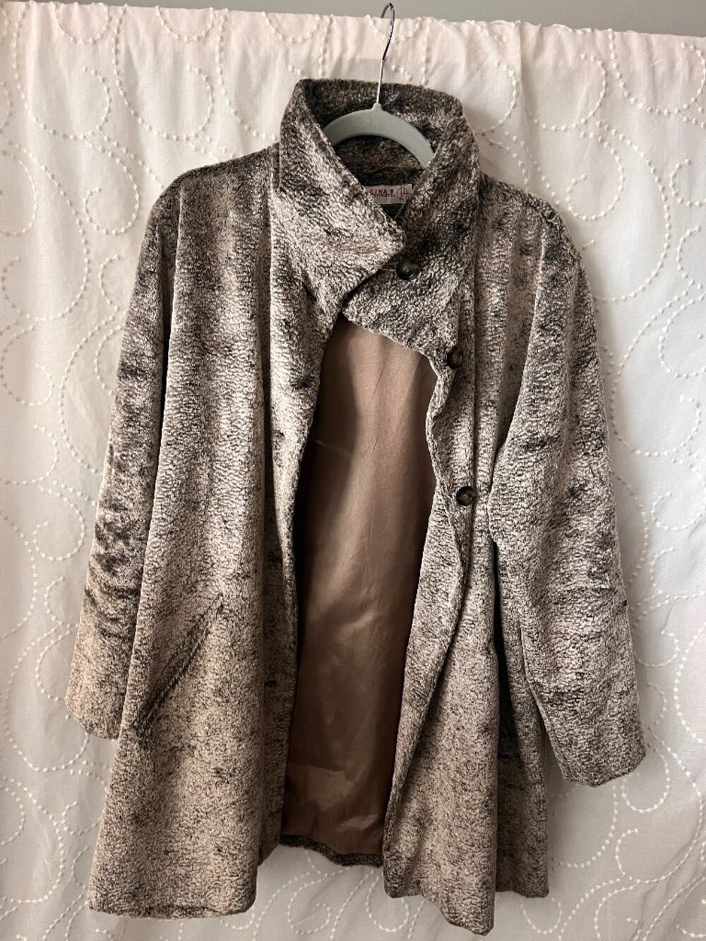 Vintage Gina B. Heidemann Faux Fur Swing Coat size Med